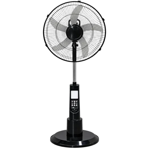 Illustrative transparent product cutout of the black S600 18-inch standing solar fan