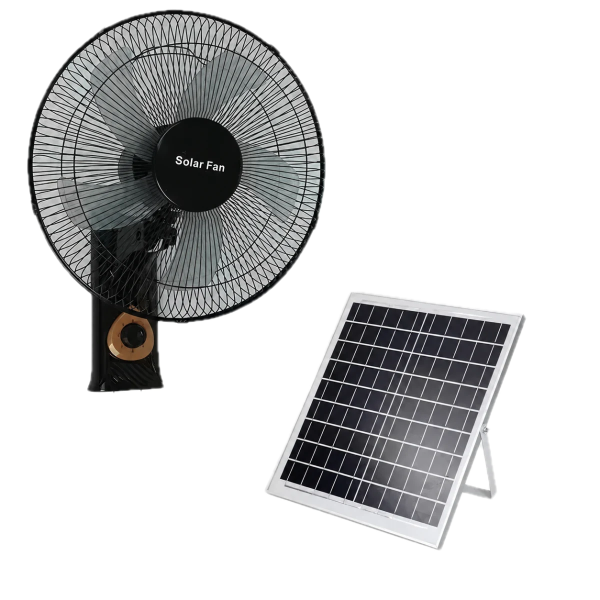 Illustrative transparent product set for W01 with wall fan and solar panel